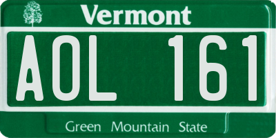 VT license plate AOL161