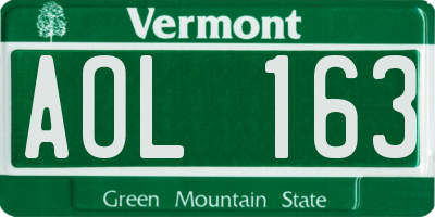 VT license plate AOL163