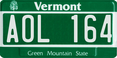 VT license plate AOL164