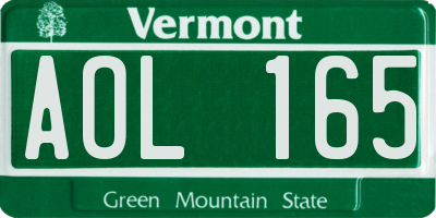 VT license plate AOL165