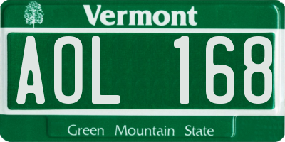 VT license plate AOL168