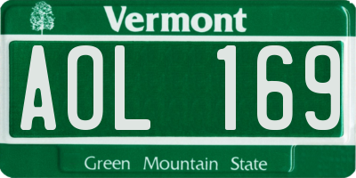 VT license plate AOL169