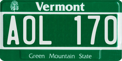 VT license plate AOL170