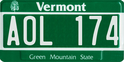 VT license plate AOL174