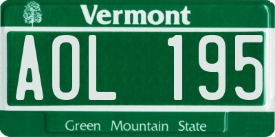 VT license plate AOL195