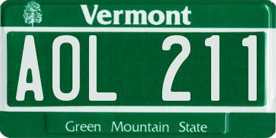 VT license plate AOL211