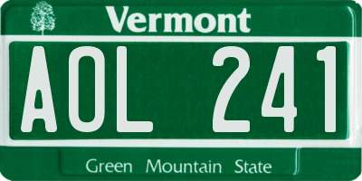 VT license plate AOL241