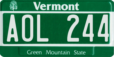 VT license plate AOL244