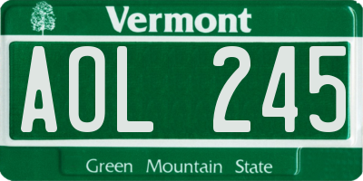 VT license plate AOL245