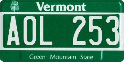 VT license plate AOL253