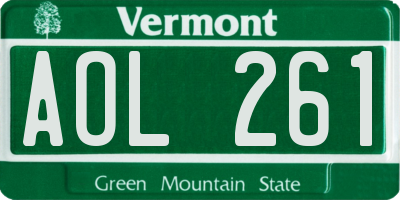 VT license plate AOL261