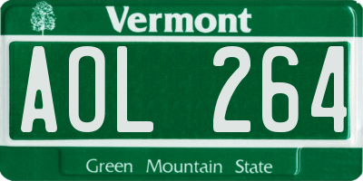 VT license plate AOL264