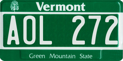 VT license plate AOL272