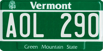 VT license plate AOL290