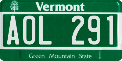 VT license plate AOL291