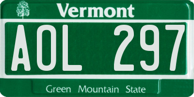 VT license plate AOL297