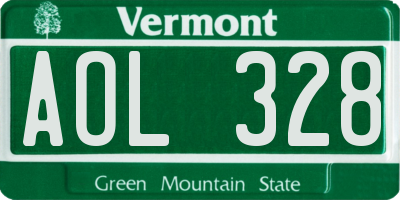 VT license plate AOL328