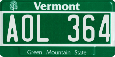 VT license plate AOL364