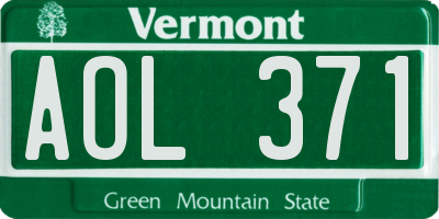 VT license plate AOL371