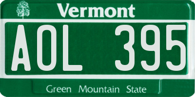 VT license plate AOL395