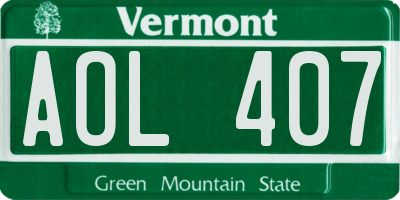 VT license plate AOL407