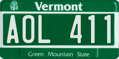 VT license plate AOL411