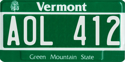 VT license plate AOL412