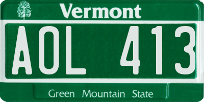 VT license plate AOL413