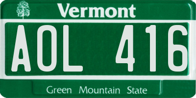 VT license plate AOL416