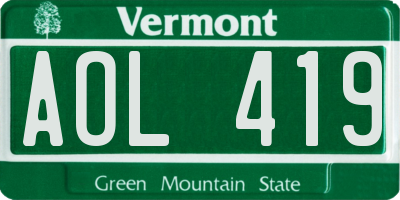 VT license plate AOL419