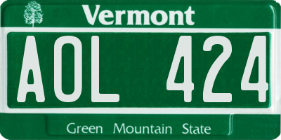 VT license plate AOL424
