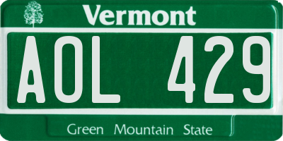 VT license plate AOL429