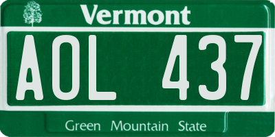VT license plate AOL437