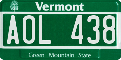 VT license plate AOL438