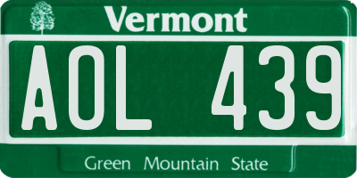 VT license plate AOL439