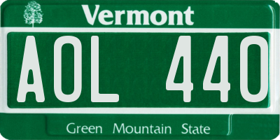 VT license plate AOL440