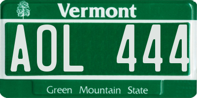 VT license plate AOL444