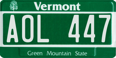 VT license plate AOL447