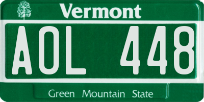 VT license plate AOL448