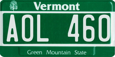 VT license plate AOL460