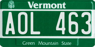 VT license plate AOL463