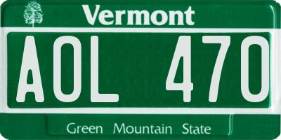 VT license plate AOL470