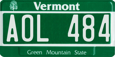 VT license plate AOL484