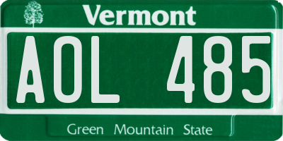 VT license plate AOL485