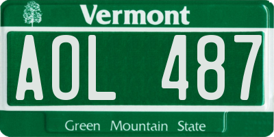VT license plate AOL487