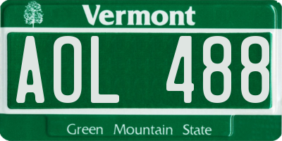 VT license plate AOL488