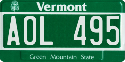 VT license plate AOL495