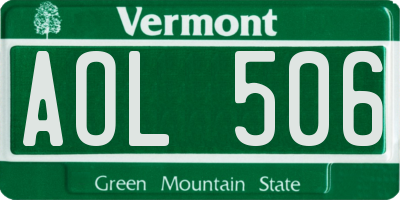 VT license plate AOL506