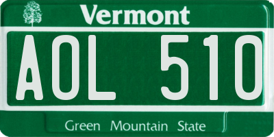 VT license plate AOL510