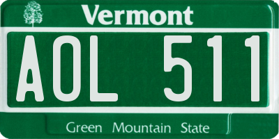 VT license plate AOL511